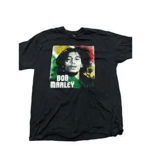 Zion Rootswear Bob Marley Tee‎ Shirt Mens Large Black Short Sleeve Crew Neck